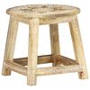 vidaXL Stool Brown with white patterns Solid mango wood 15.0x15.0x13.8 in