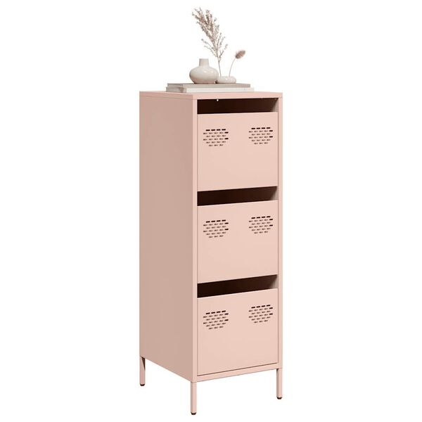 vidaXL Highboard Pink Cold-rolled steel 15.4 x 13.8 x 40.7 in Highboard