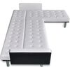vidaXL Sofa Bed White and Black Faux Leather, Wood, Plywood Large