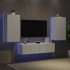 vidaXL TV Wall Unit White Engineered Wood Medium TV Wall Unit