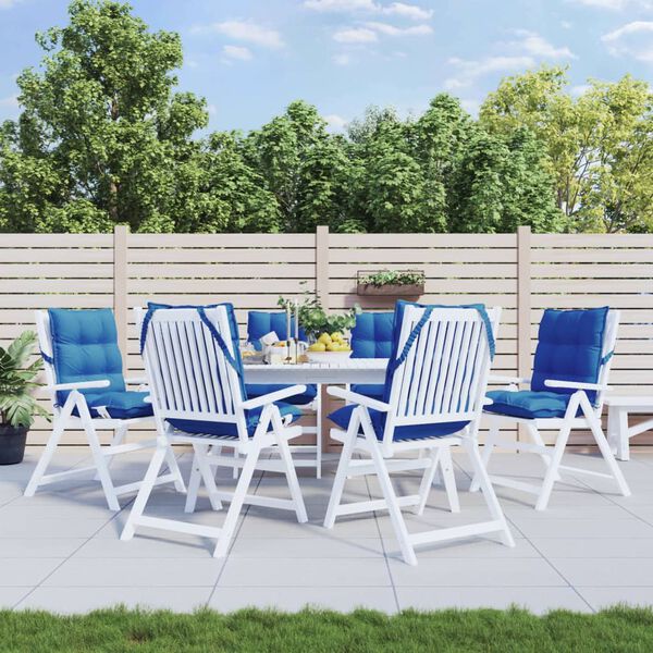 vidaXL Lowback Chair Cushion Set of 6 Royal Blue
