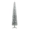 vidaXL Slim Christmas Tree 300 LEDs & Ball Set & Flocked Snow 118.1"