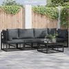 vidaXL Garden Sofa Set 5 pcs Black Metal