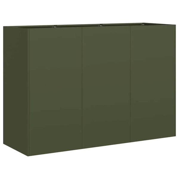 vidaXL Planter Olive green Cold-rolled steel Large Durable Planter
