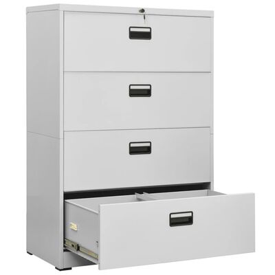 vidaXL Filing Cabinet Light Gray 35.4"x18.1"x52.8" Steel