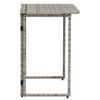 vidaXL Garden Table Grey PE Rattan, Powder-Coated Steel, PC Board
