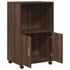vidaXL Rolling Cabinet Brown Oak Engineered Wood Medium Rolling Cabinet