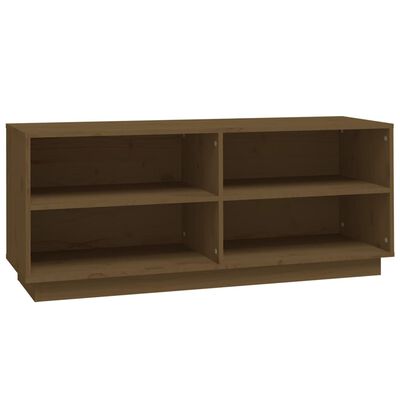 vidaXL Shoe Cabinet Honey Brown 43.3"x13.4"x17.7" Solid Wood Pine