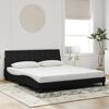 vidaXL Bed Frame Black Velvet, Metal, Solid pine wood, Plywood King Size