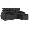 vidaXL Garden Sofa Set Black Poly Rattan, Powder-Coated Steel Large