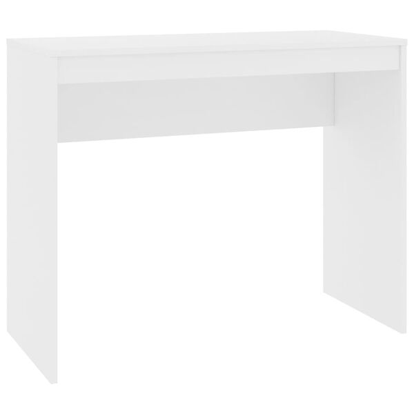 vidaXL Desk White Engineered Wood 35.4 x 15.7 x 28.3 in Sleek Desk