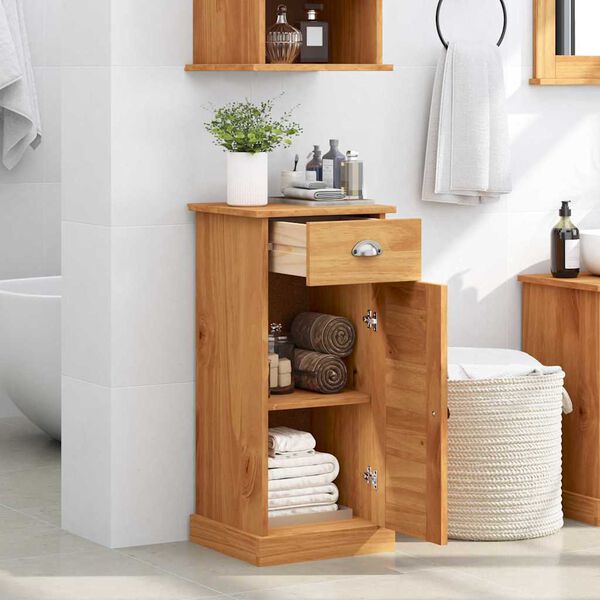 vidaXL Bathroom Cabinet with Drawer VIGO Honey Brown 37.5 x 34 x 80 cm