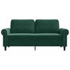 vidaXL 2-seater Sofa Dark Green Velvet (100% polyester), Metal 2-seater