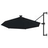 vidaXL Garden Parasol Black Polyester and Metal Large Garden Parasol