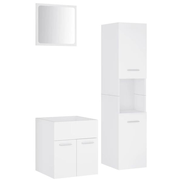 vidaXL Bathroom Furniture Set White Engineered wood Standard