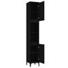vidaXL Bathroom Cabinet Black Engineered wood, Metal 11.8 x 11.8 x 74.8 in