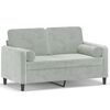 vidaXL 2-seater Sofa Light Gray Velvet, Metal, Textilene, Foam 2-Seater