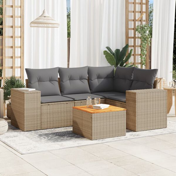 vidaXL Outdoor Sofa Set Beige