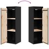 vidaXL Wall Cabinet Set of 2 Black Solid Pine wood 11.8 x 11.8 x 39.4 in