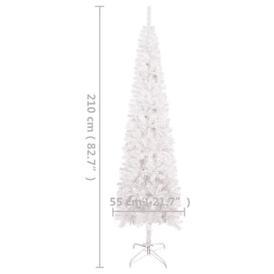 vidaXL Slim Pre-lit Christmas Tree White 82.7"