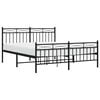 vidaXL Bed Frame Black Powder-Coated Steel Double Bed Frame