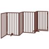 vidaXL Dog Gate Set of 6 Brown Poplar Wood 118.1 in total length