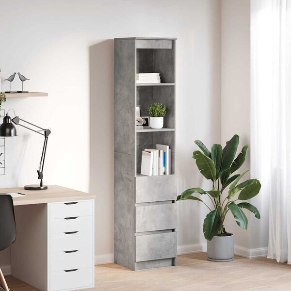 vidaXL Highboard Concrete grey Engineered wood Tall Highboard