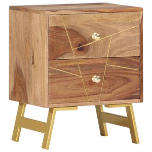 vidaXL Bedside Cabinet Natural Acacia Solid Acacia wood