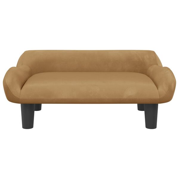 vidaXL Kids Sofa Brown Velvet, Foam, Solid Pine Wood Mini Durable