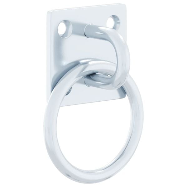 vidaXL Hitching Ring Silver Steel Tough Hitching Ring Circular