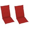vidaXL Garden Chair Set of 2 Grey, Red Solid acacia wood, 100% polyester
