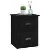 vidaXL Wall-mounted Bedside Cabinet Black Engineered wood