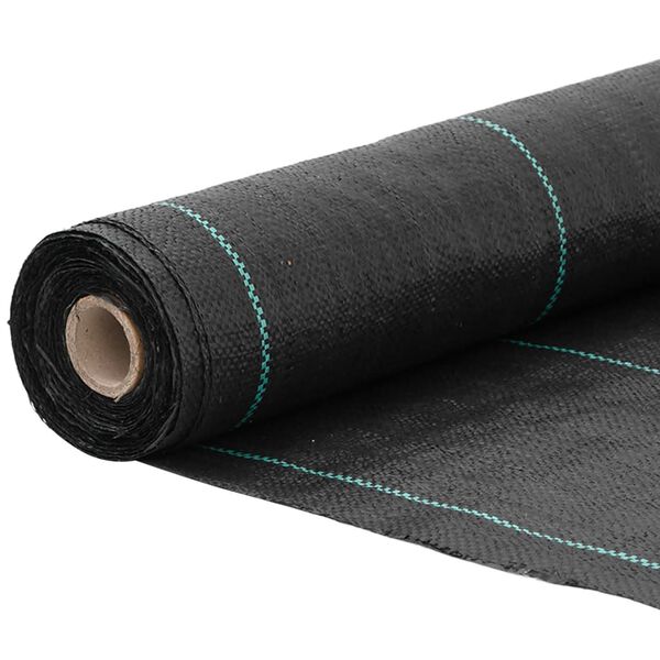 vidaXL Weed Membrane Black with Green Stripes 100% Polypropylene