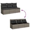 vidaXL Garden Sofa Grey PE Rattan 3-seater UV-resistant materials