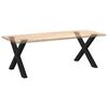 vidaXL Dining Table Leg Set of 2 Black Powder-Coated Steel Medium