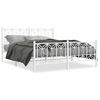 vidaXL Metal Bed Frame without Mattress with Footboard White 63"x78.7"