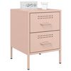 vidaXL Bedside Cabinet Pink Steel Small Bedside Cabinet Rectangular