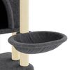 vidaXL Cat Tree Dark grey Engineered wood, Plush, Sisal 70.9 in tall