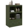 vidaXL Highboard Olive Green Cold-Rolled Steel 26.4x15.4x37.4 in