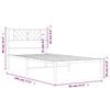 vidaXL Metal Bed Frame White Powder-Coated Steel