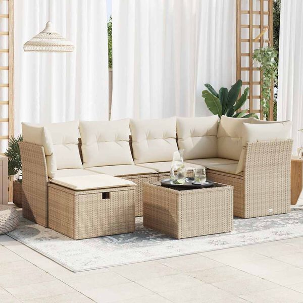 vidaXL Garden Sofa Set Beige