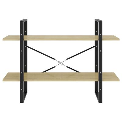 vidaXL 2-Tier Book Cabinet Sonoma Oak 39.4"x11.8"x27.6" Engineered Wood