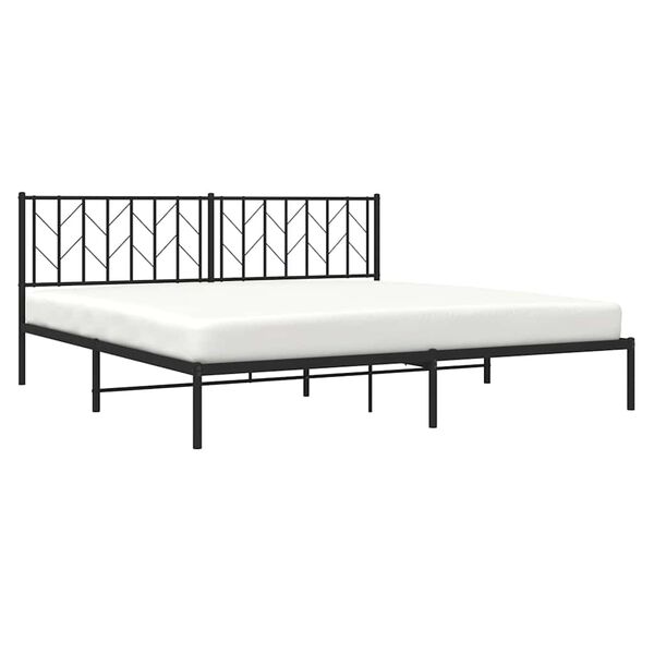 vidaXL Bed Frame Black Powder-Coated Steel Double Size Bed Frame
