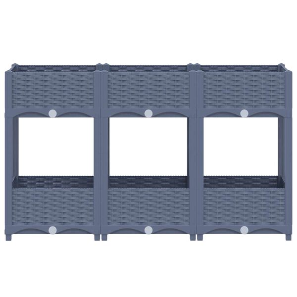 vidaXL Large Blue Grey Raised Bed Polypropylene Spacious