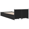 vidaXL Bed Frame Black Engineered Wood, Steel Twin Twin Bed Frame