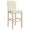 vidaXL Bar Chair Cream Solid rubber wood Standard Footrest Bar Chair