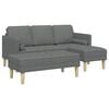 vidaXL Sofa Set with Cushion 2 pcs Dark Grey Polyester