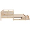 vidaXL Daybed With Trundle Natural Solid pine wood Twin
