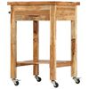 vidaXL Kitchen Trolley 22.8"x22.8"x35" Solid Wood Acacia