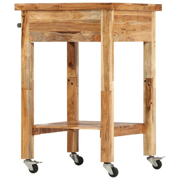 vidaXL Kitchen Trolley 22.8"x22.8"x35" Solid Wood Acacia